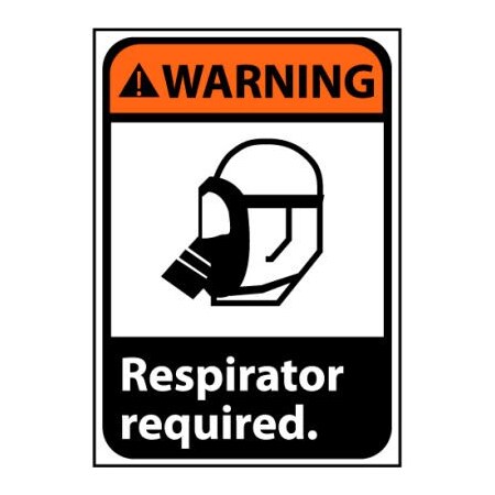 National Marker Co Warning Sign 14x10 Rigid Plastic - Respirator Required WGA3RB